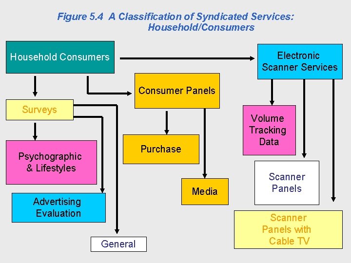 Figure 5. 4 A Classification of Syndicated Services: Household/Consumers Electronic Scanner Services Household Consumers