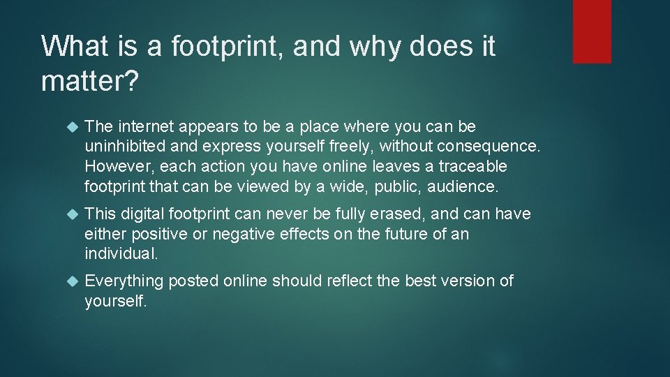 What is a footprint, and why does it matter? The internet appears to be