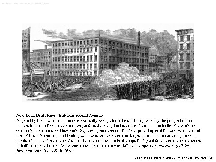 New York Draft Riots--Battle in Second Avenue Angered by the fact that rich men