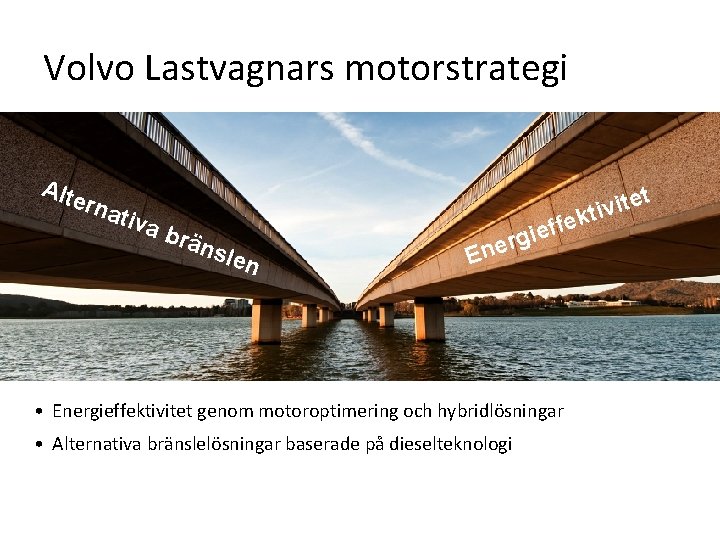 Volvo Lastvagnars motorstrategi Alte rna tiva brä nsl en f f e i g