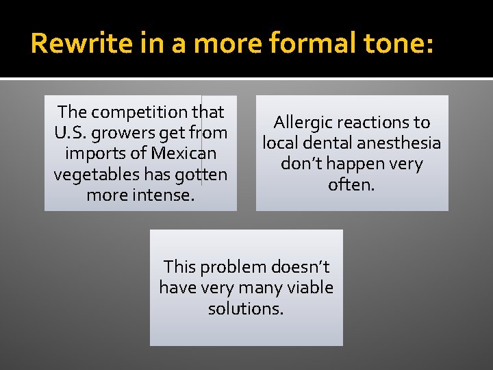 Rewrite in a more formal tone: The competition that U. S. growers get from