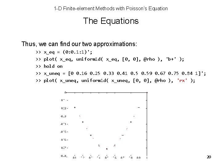 1 -D Finite-element Methods with Poisson’s Equation The Equations Thus, we can find our