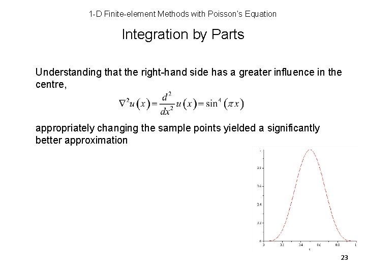 1 -D Finite-element Methods with Poisson’s Equation Integration by Parts Understanding that the right-hand