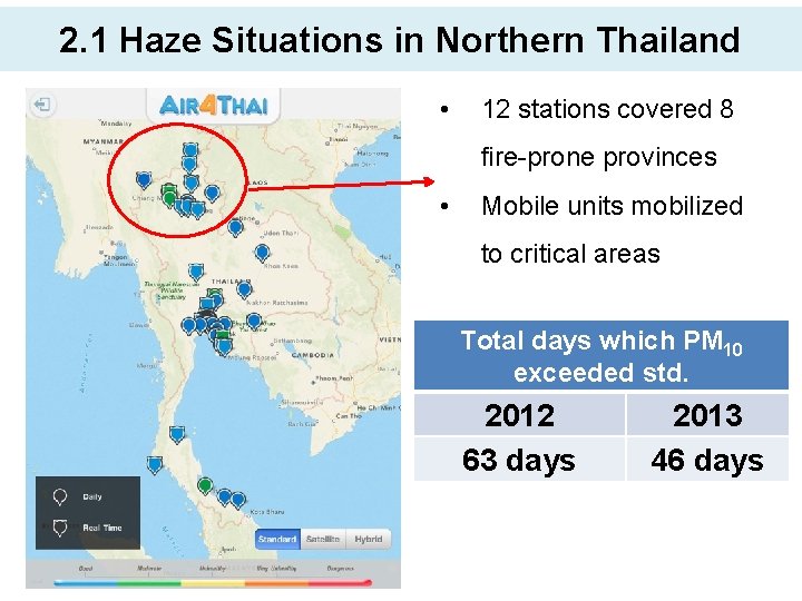 2. 1 Haze Situations in Northern Thailand • 12 stations covered 8 fire-prone provinces