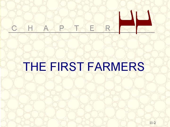 C H A P T E R THE FIRST FARMERS 11 -2 