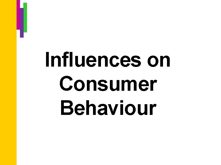 Influences on Consumer Behaviour 