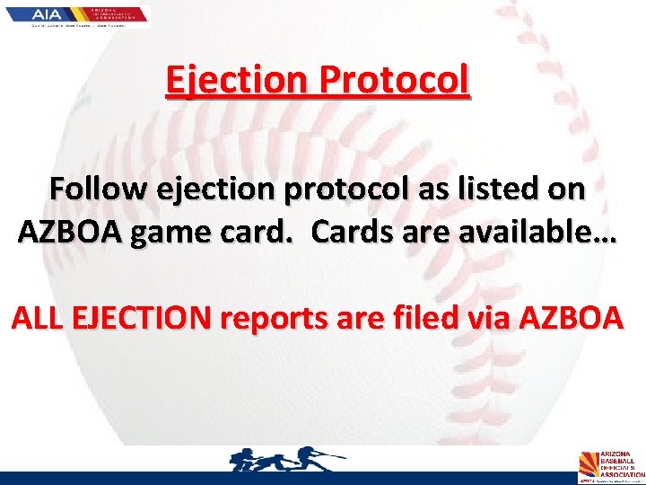 Ejection Protocol Follow ejection protocol as listed on AZBOA game card. Cards are available…