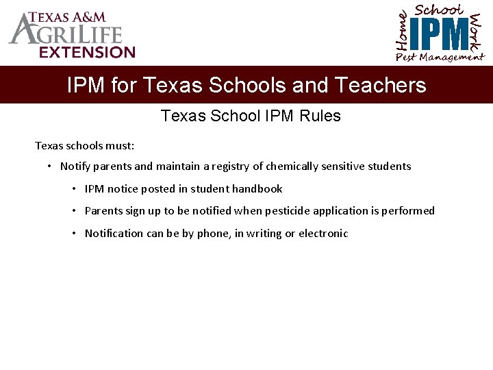 School Home Work IPM Pest Management IPM for Texas Schools and Teachers Texas School