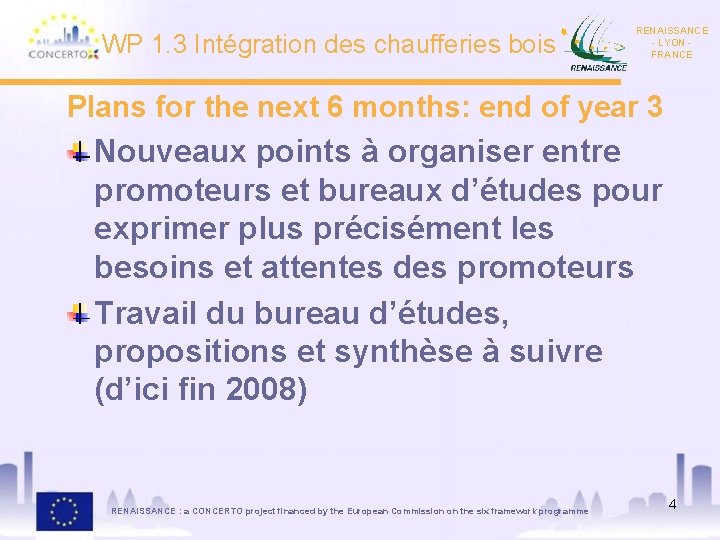 WP 1. 3 Intégration des chaufferies bois RENAISSANCE - LYON FRANCE Plans for the