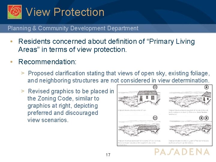 View Protection Planning & Community Development Department • Residents concerned about definition of “Primary