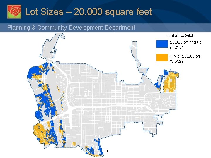 Lot Sizes – 20, 000 square feet Planning & Community Development Department Total: 4,