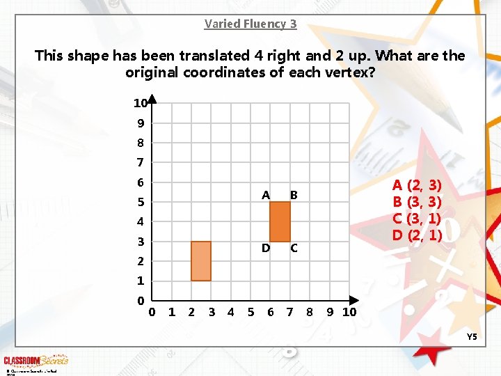Varied Fluency 3 This shape has been translated 4 right and 2 up. What
