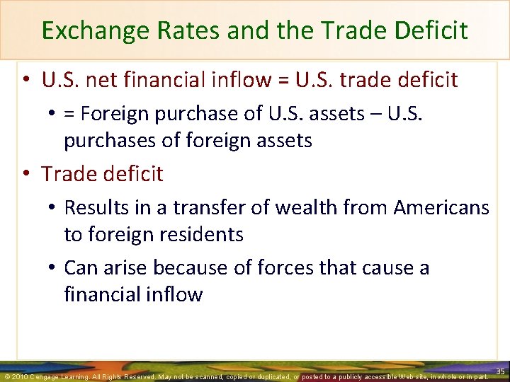 Exchange Rates and the Trade Deficit • U. S. net financial inflow = U.