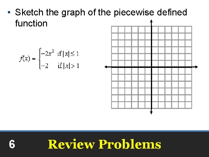 • Sketch the graph of the piecewise defined function 6 Review Problems 