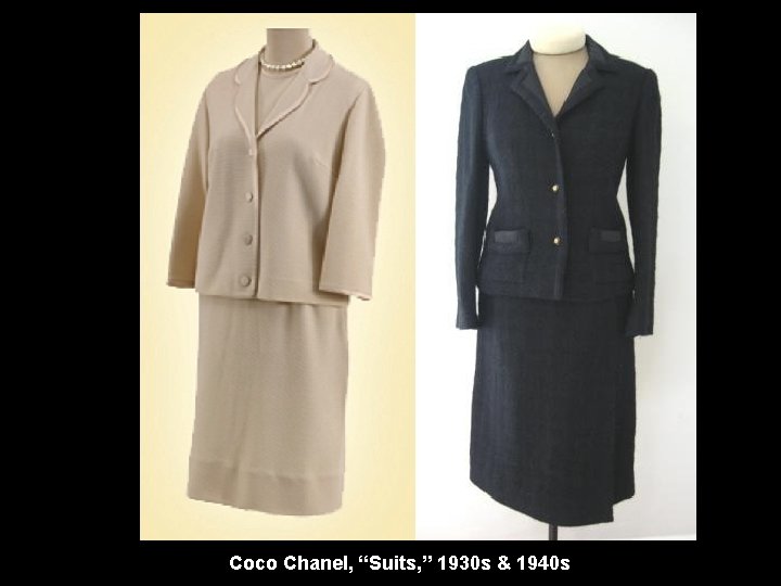 Coco Chanel, “Suits, ” 1930 s & 1940 s 