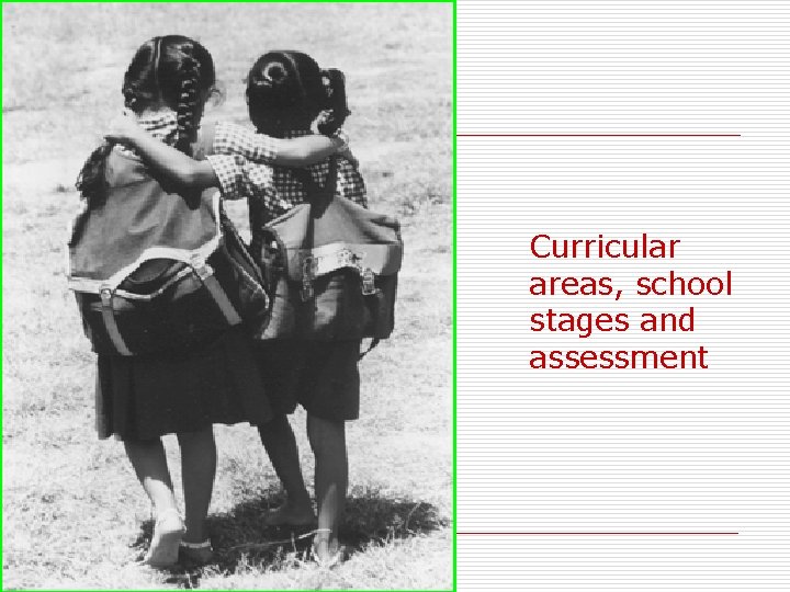 Curricular areas, school stages and assessment 