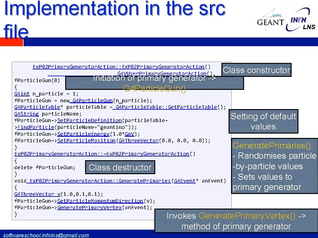 Implementation in the src file Ex. P 02 Primary. Generator. Action: : Ex. P