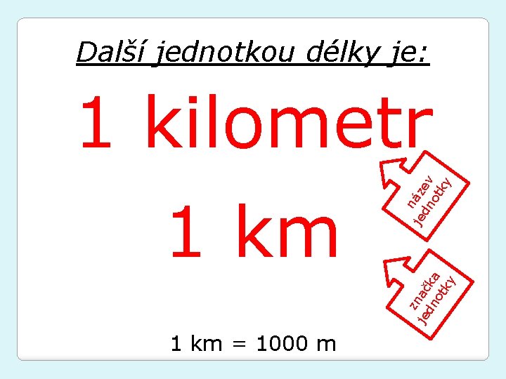 Další jednotkou délky je: je z je nač dn ka ot ky 1 km