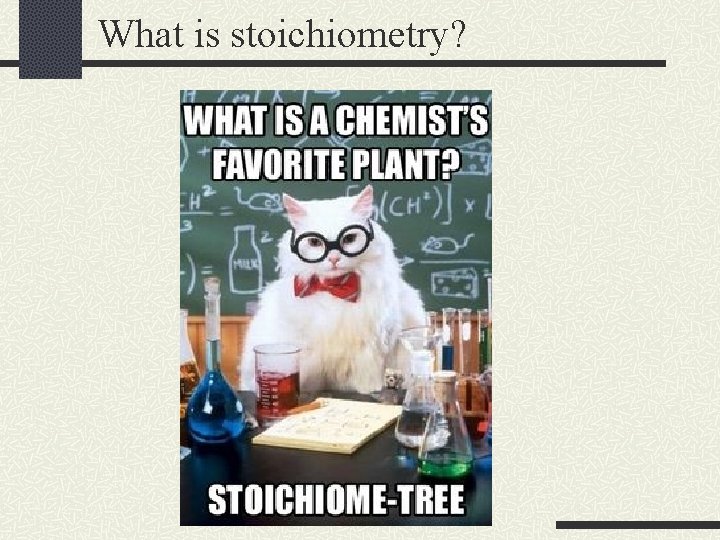 What is stoichiometry? 