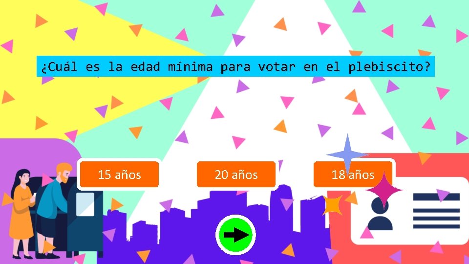 ¿Cuál es la edad mínima para votar en el plebiscito? 15 años 20 años