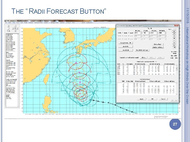 11/15/2016 THE “ RADII FORECAST BUTTON” International Workshop on High Winds Over the Ocean
