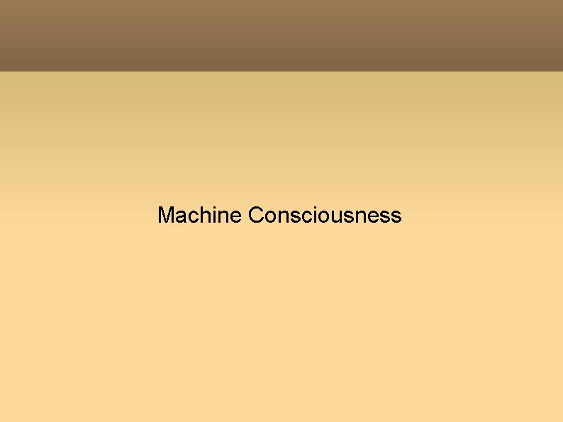 Machine Consciousness 