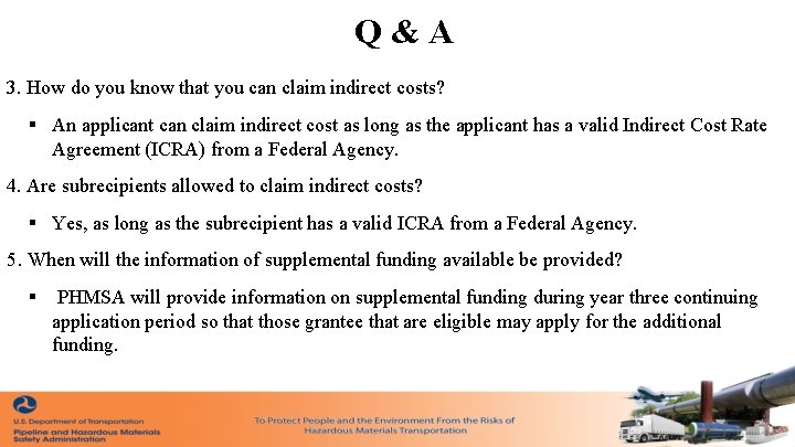 Q&A 3. How do you know that you can claim indirect costs? § An