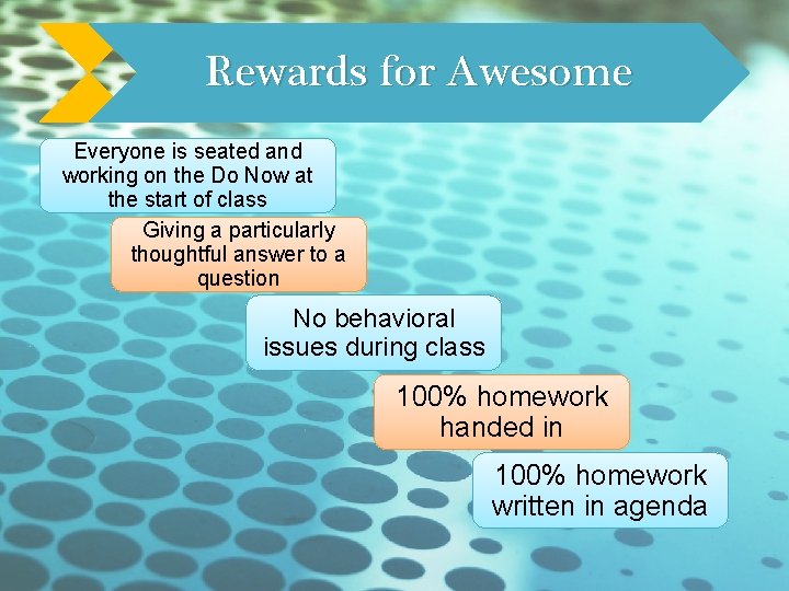 Rewards for Awesome Everyone is seated and working on the Do Now at the