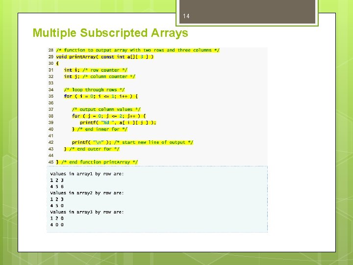 14 Multiple Subscripted Arrays 
