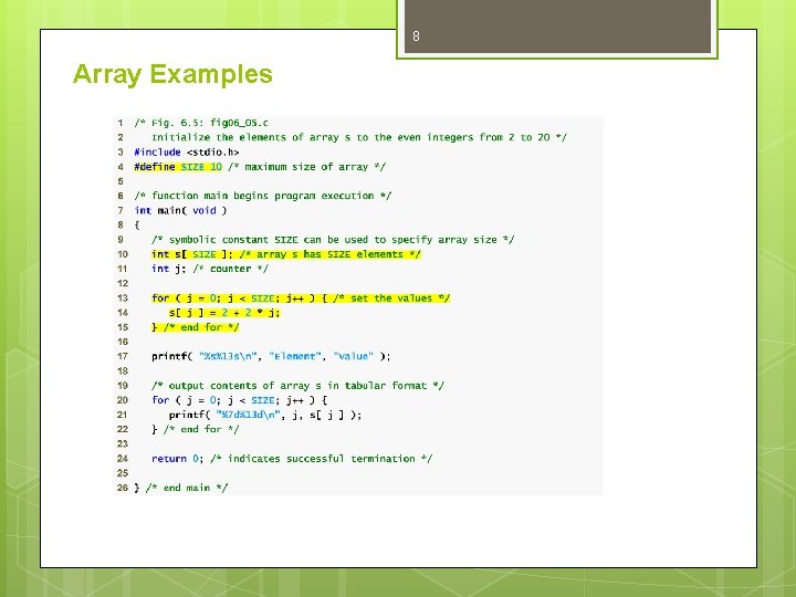 8 Array Examples 