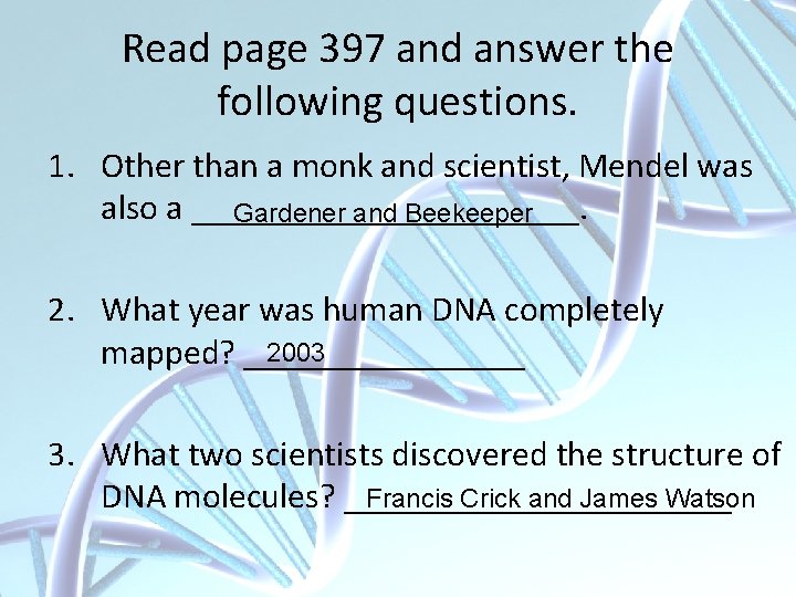 Read page 397 and answer the following questions. 1. Other than a monk and Read page 397 and answer the following questions. 1. Other than a monk and