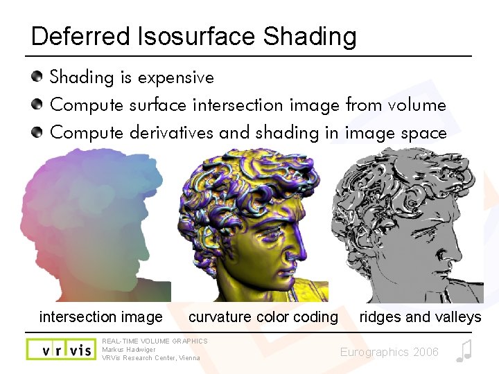 Deferred Isosurface Shading is expensive Compute surface intersection image from volume Compute derivatives and