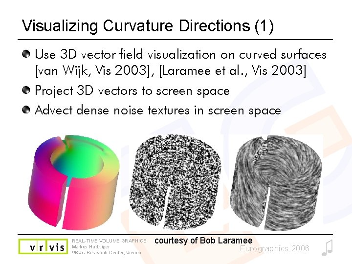 Visualizing Curvature Directions (1) Use 3 D vector field visualization on curved surfaces [van