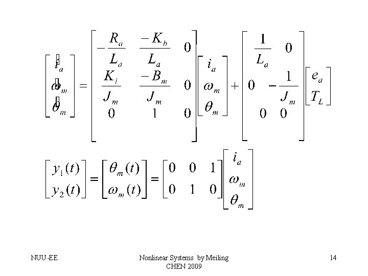 NUU-EE Nonlinear Systems by Meiling CHEN 2009 14 