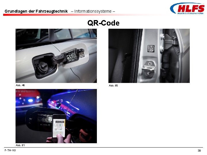 Grundlagen der Fahrzeugtechnik – Informationssysteme – QR-Code Abb. 49 Abb. 50 Abb. 51 F-TH-VU