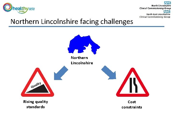 Northern Lincolnshire facing challenges Northern Lincolnshire ity al Qu Rising quality standards Cost constraints