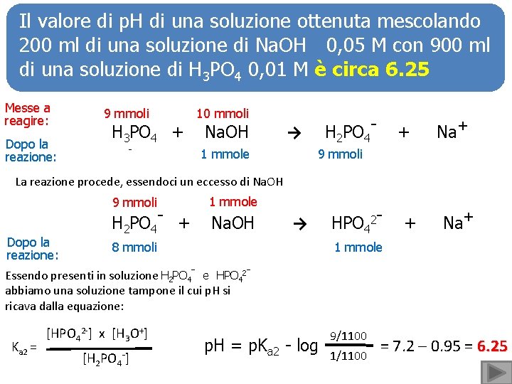 Il valore di p. H di una soluzione ottenuta mescolando 200 ml di una