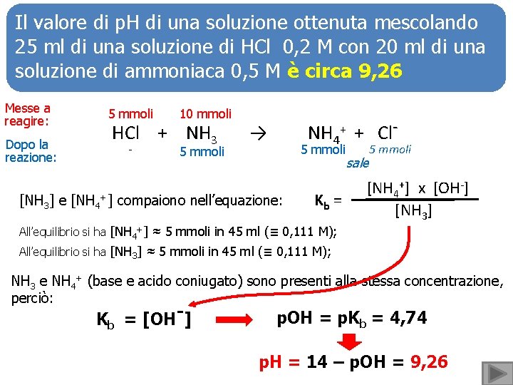 Il valore di p. H di una soluzione ottenuta mescolando 25 ml di una