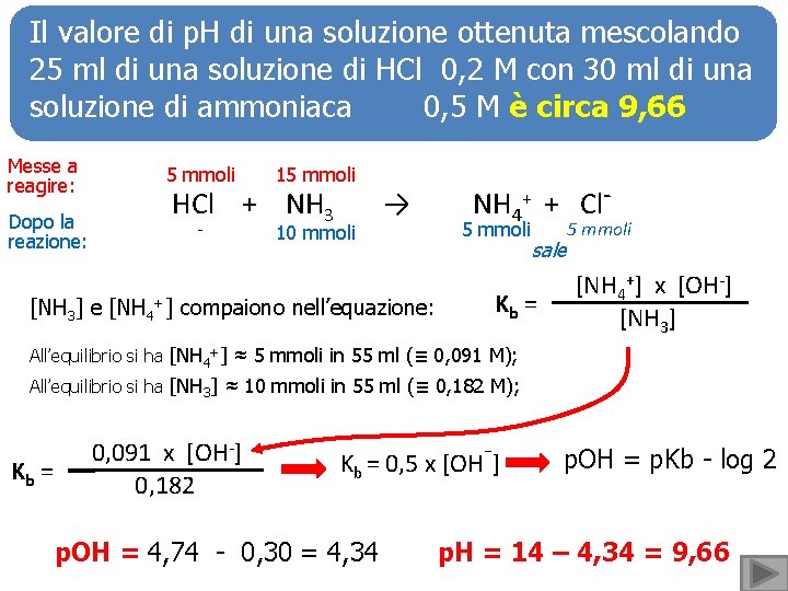 Il valore di p. H di una soluzione ottenuta mescolando 25 ml di una