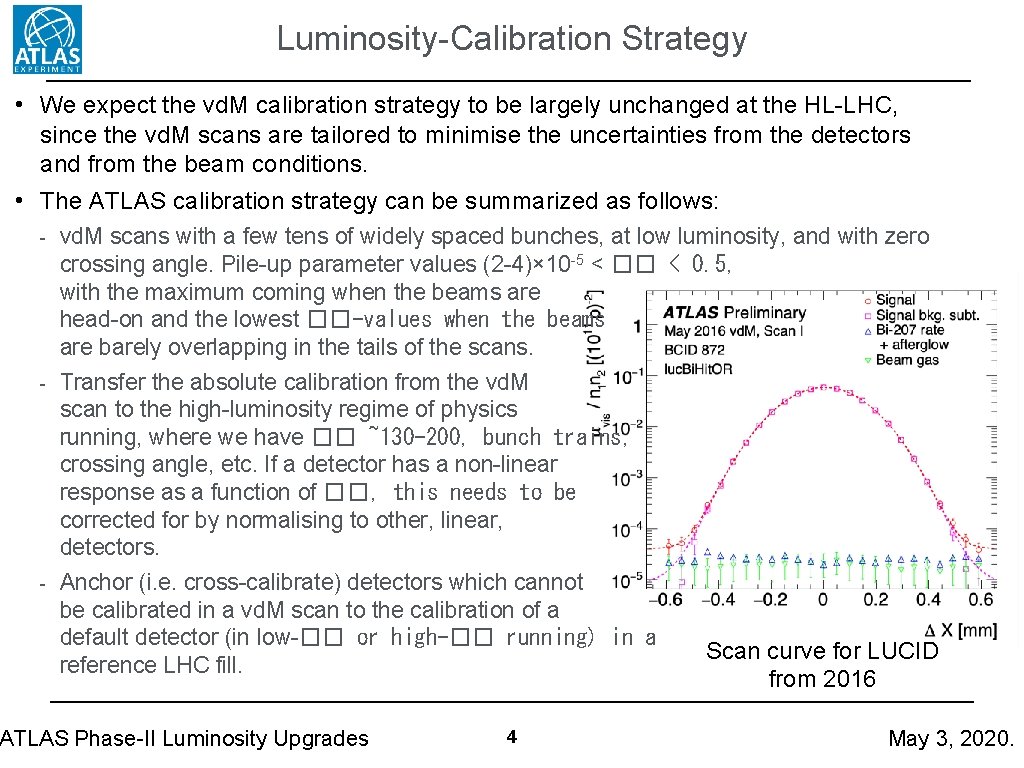 Luminosity-Calibration Strategy • We expect the vd. M calibration strategy to be largely unchanged