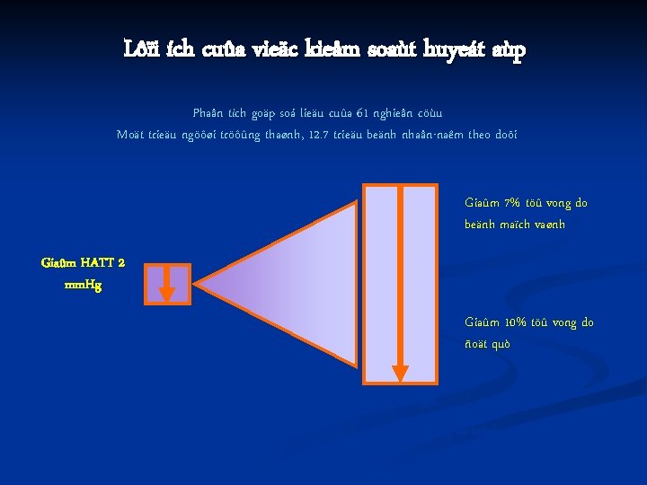 Lôïi ích cuûa vieäc kieåm soaùt huyeát aùp Phaân tích goäp soá lieäu cuûa