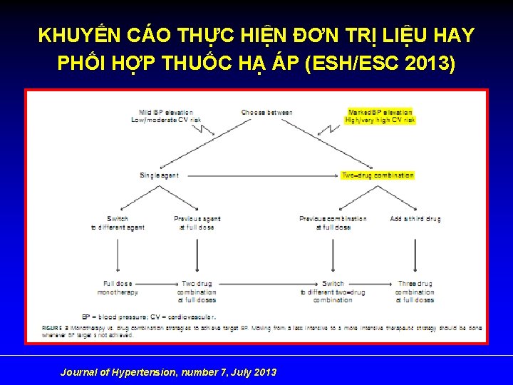 KHUYẾN CÁO THỰC HIỆN ĐƠN TRỊ LIỆU HAY PHỐI HỢP THUỐC HẠ ÁP (ESH/ESC