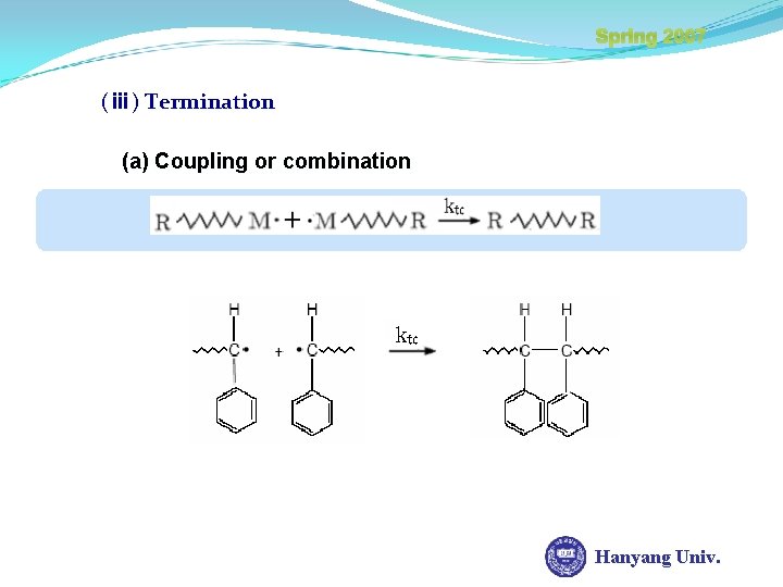 Spring 2007 (ⅲ) Termination (a) Coupling or combination Hanyang Univ. 