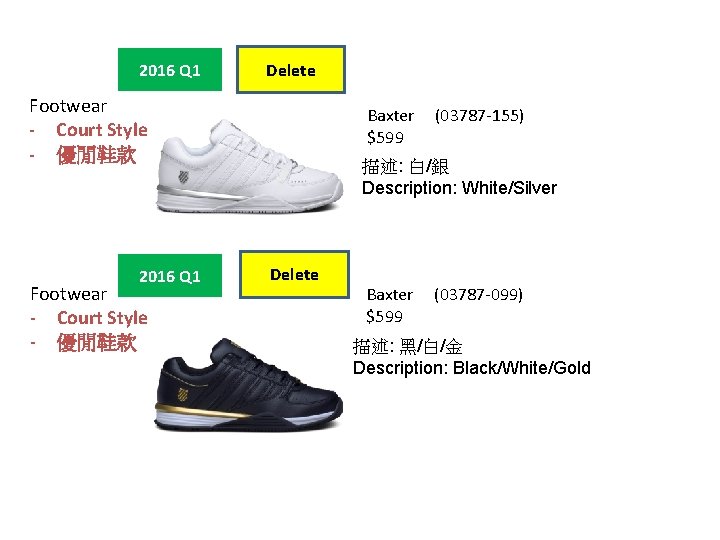 2016 Q 1 Delete Footwear - Court Style - 優閒鞋款 2016 Q 1 Footwear