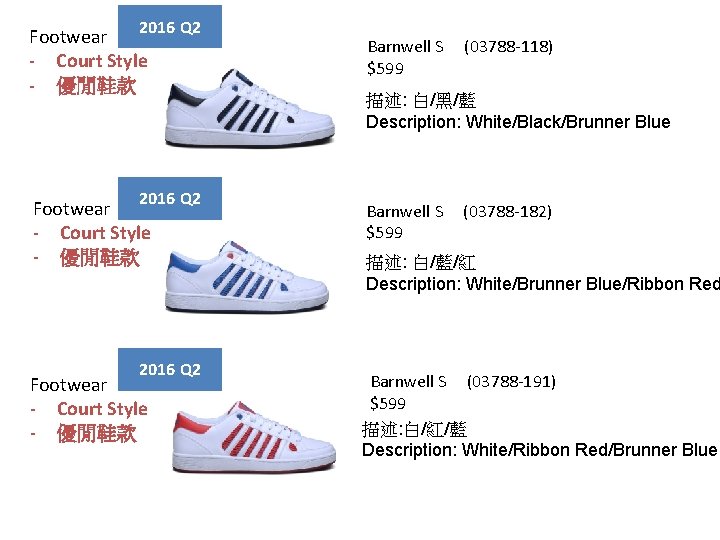 2016 Q 2 Footwear - Court Style - 優閒鞋款 Barnwell S $599 (03788 -118)