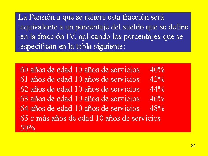 La Pensión a que se refiere esta fracción será equivalente a un porcentaje del