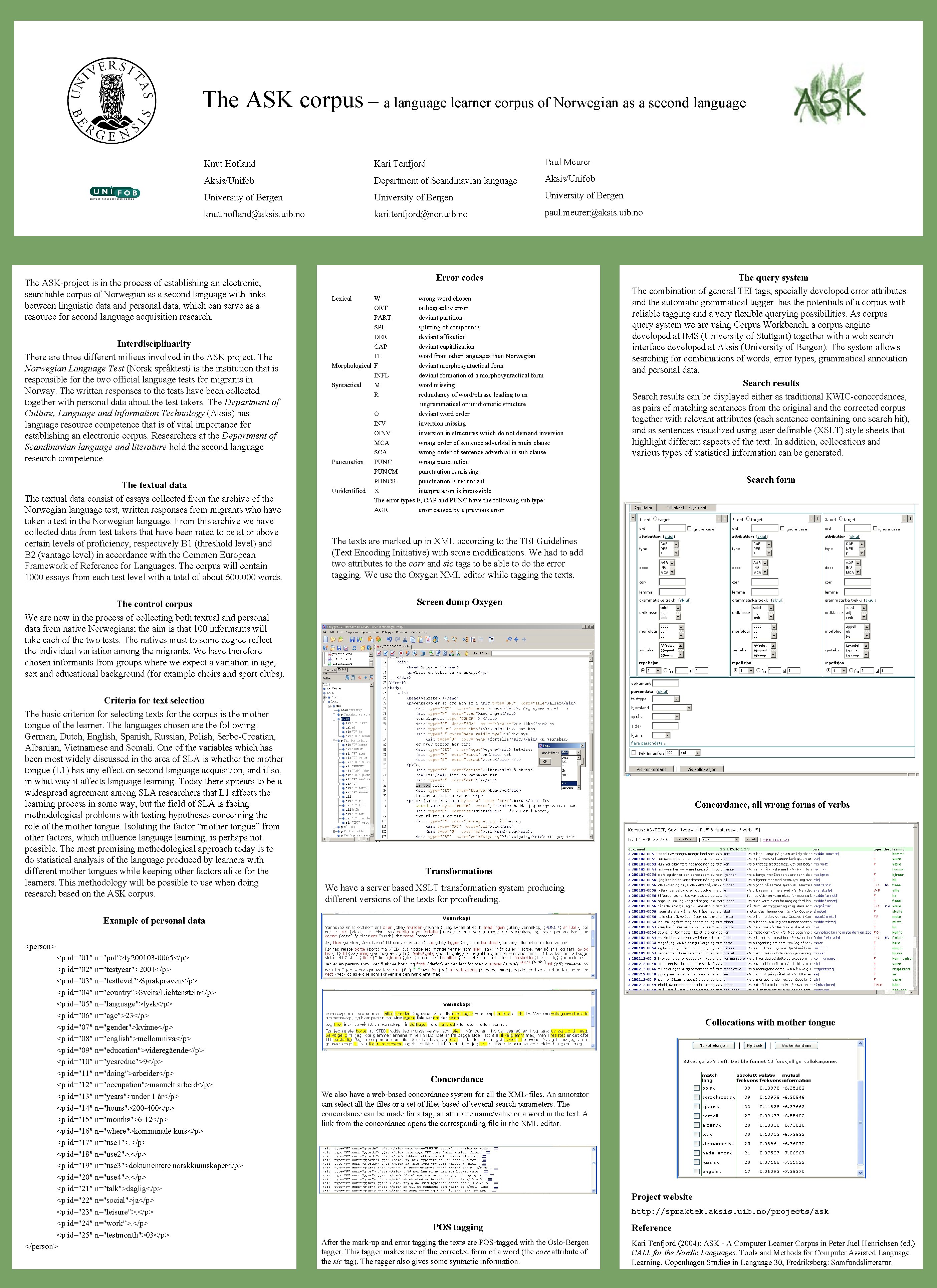 The ASK corpus – a language learner corpus of Norwegian as a second language