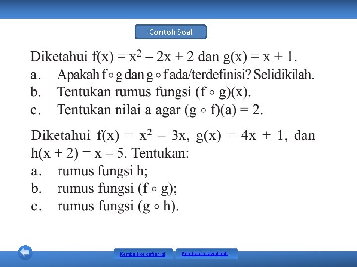 Contoh Soal Kembali ke daftar isi Kembali ke awal bab Contoh Soal Kembali ke daftar isi Kembali ke awal bab