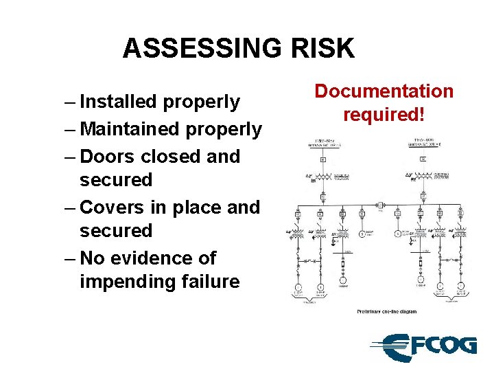ASSESSING RISK – Installed properly – Maintained properly – Doors closed and secured –
