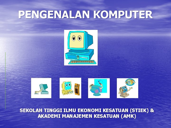 PENGENALAN KOMPUTER SEKOLAH TINGGI ILMU EKONOMI KESATUAN (STIEK) & AKADEMI MANAJEMEN KESATUAN (AMK) 